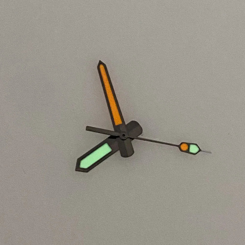 MATELION C3 Lume Fit Watch Hands - Black & Orange Luminous Parts for NH35, NH36, NH70, NH72, 7S26, 7002, 4R35 Movements