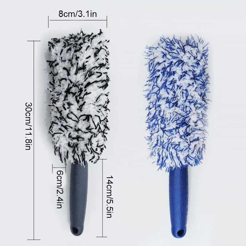 SEAMETAL Car Wheel & Tire Cleaning Brush – Portable Plush Hub Brush for Car Detailing and Dust Removal