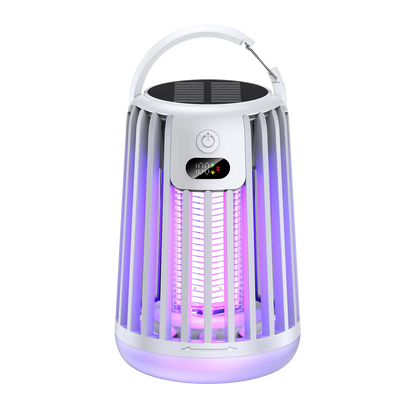 Solar Fly Zapper Garden Light - Rechargeable Outdoor Mosquito Killer Lamp & Insect Trap