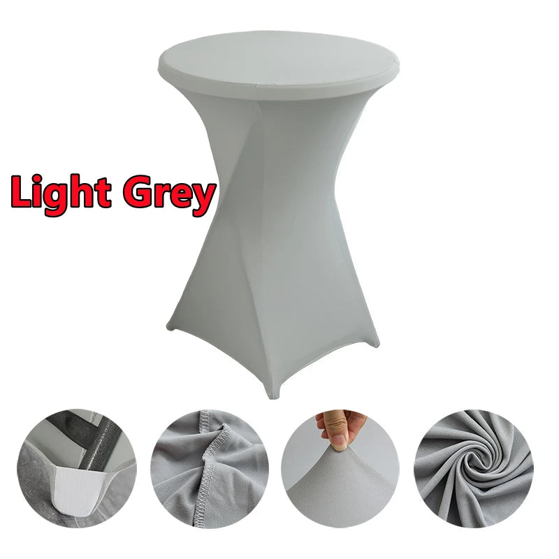 Spandex Round Tablecloth - Stretch Elastic Cocktail Table Cover for Wedding, Party, Hotel & Event Decor