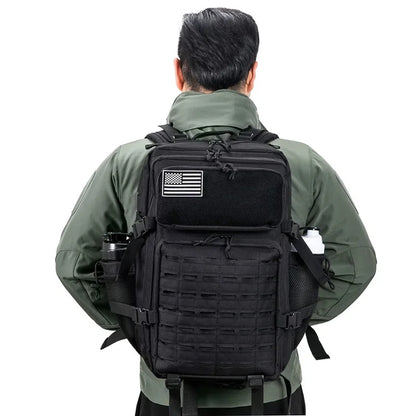 QT&QY 25L/45L Tactical Backpack – Outdoor Survival & Hiking Rucksack for Men & Women, Bug Out Bag with Bottle Holder