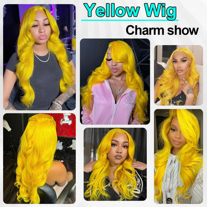 Light Yellow 613 HD Lace Frontal Wig – 13x6 Transparent Lace, Body Wave 200% Density Human Hair Wig for Women