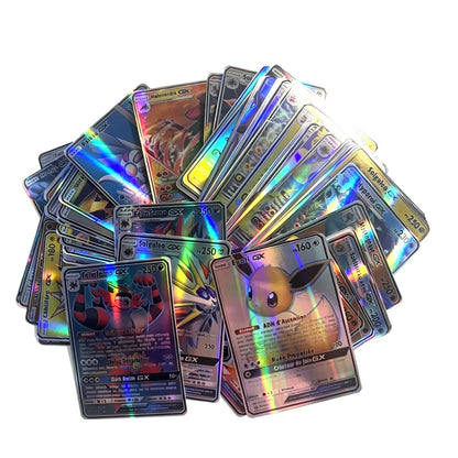 Pokémon TCG V, VMAX, GX & EX Holographic Cards - 60/100-Piece French and English Collectible Card Set for Fans and Gifts