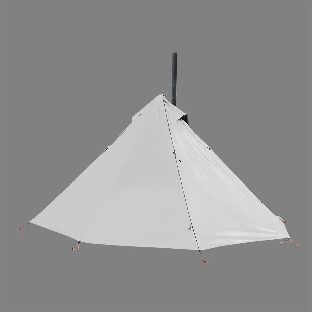 Camping Hot Tent with Chimney Window – Ultralight Tipi Teepee Pyramid Tent, Double Layer Bushcraft Shelter for 1 Person
