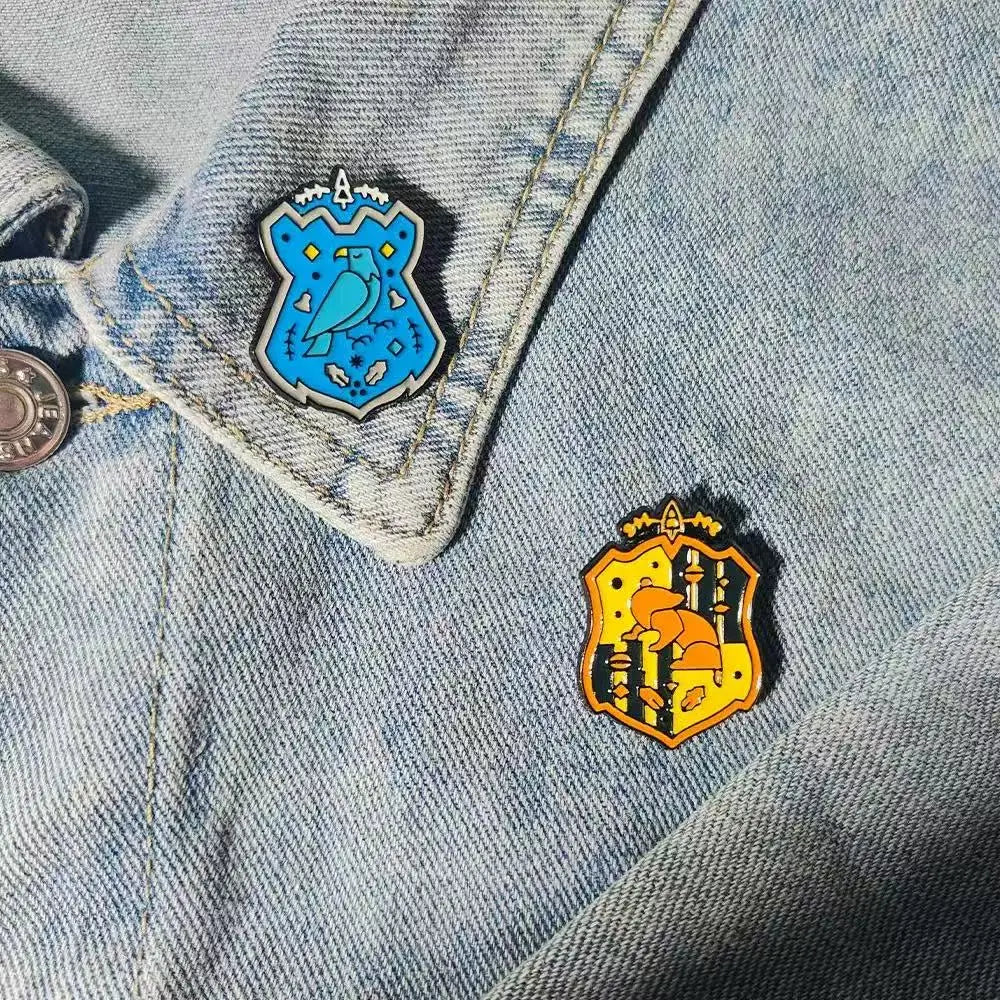 Harry Potter Enamel Brooch Set - 4-Piece Metal Backpack Pins for Students & Fans
