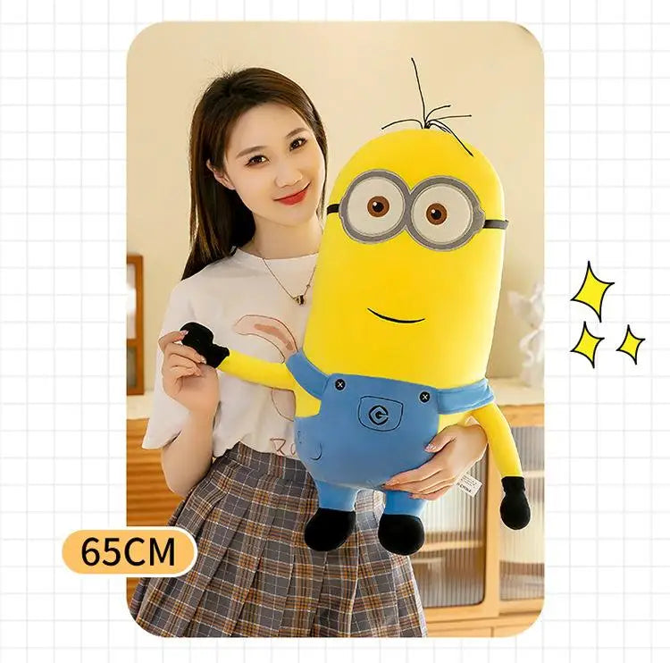 Cute Minions Plush Toy – Yellow Bob & Stuart Soft Dolls in Jeans, Perfect Christmas & Birthday Gift (1pcs)