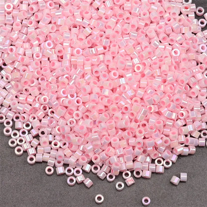1000Pcs 1.6x1.3mm Japan Glass Seed Beads 11/0 – Cylindrical Loose Beads for DIY Statement Jewelry Making (5g Pack)