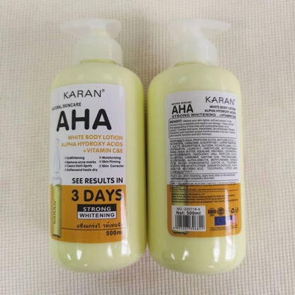 500ml Whitening Body Cream – AHA, Vitamin C&E Moisturizing Lotion for Acne Mark Removal & Skin Lightening