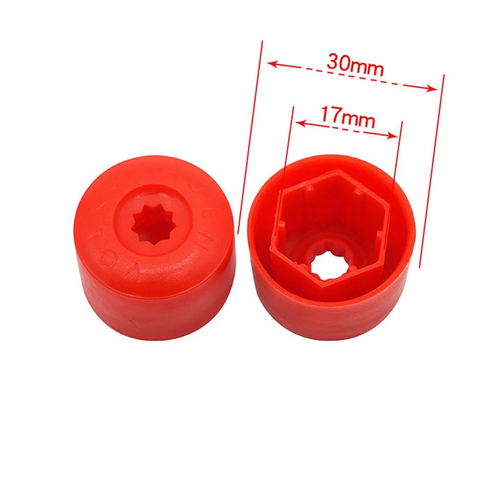 20pcs 17mm Wheel Lug Nut Bolt Cap Covers: Black Exterior Protection Accessories with Removal Tool - VW Beetle Audi Skoda