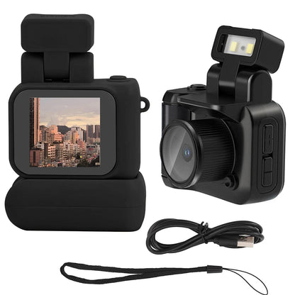 Y4000 Mini HD 1080p Camera – Portable Retro Digital Video Recorder with Screen, Flash Light & Battery Dock