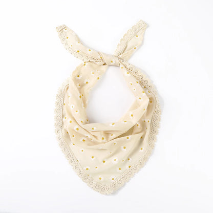 Fabric Printing Triangle Scarf — Flower Turban Bandana Headband for Women Retro Hair Accessories
