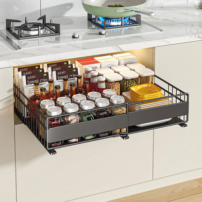 Retractable Kitchen Cabinet Organizer - Pull-Out Storage Rack for Pots, Dishes & Seasonings