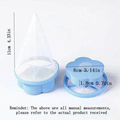 Plum Blossom Washing Machine Lint Filter – Reusable Hair & Pet Fur Catcher Mesh for Laundry Cleaning