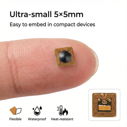 Programmable NTAG213 NFC RFID Tag Sticker - 5x5mm Micro FPC 13.56MHz Chip for Access Control & Supply Chain Management