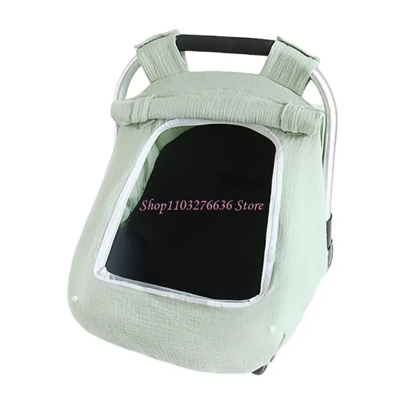 Infant Car Seat Canopy - Breathable Stroller Cover with Window Windproof Baby Sunshade for Boys and Girls