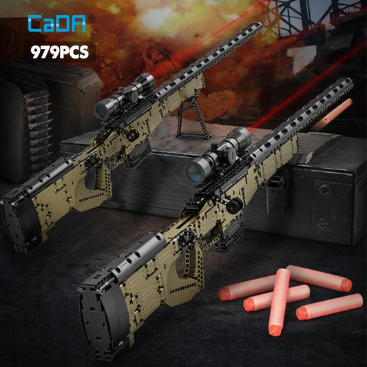Cada 979-Piece City Police & Military Building Blocks Set – WW2 Sniper Rifle & Assault Rifle Bricks Toys for Kids Gifts