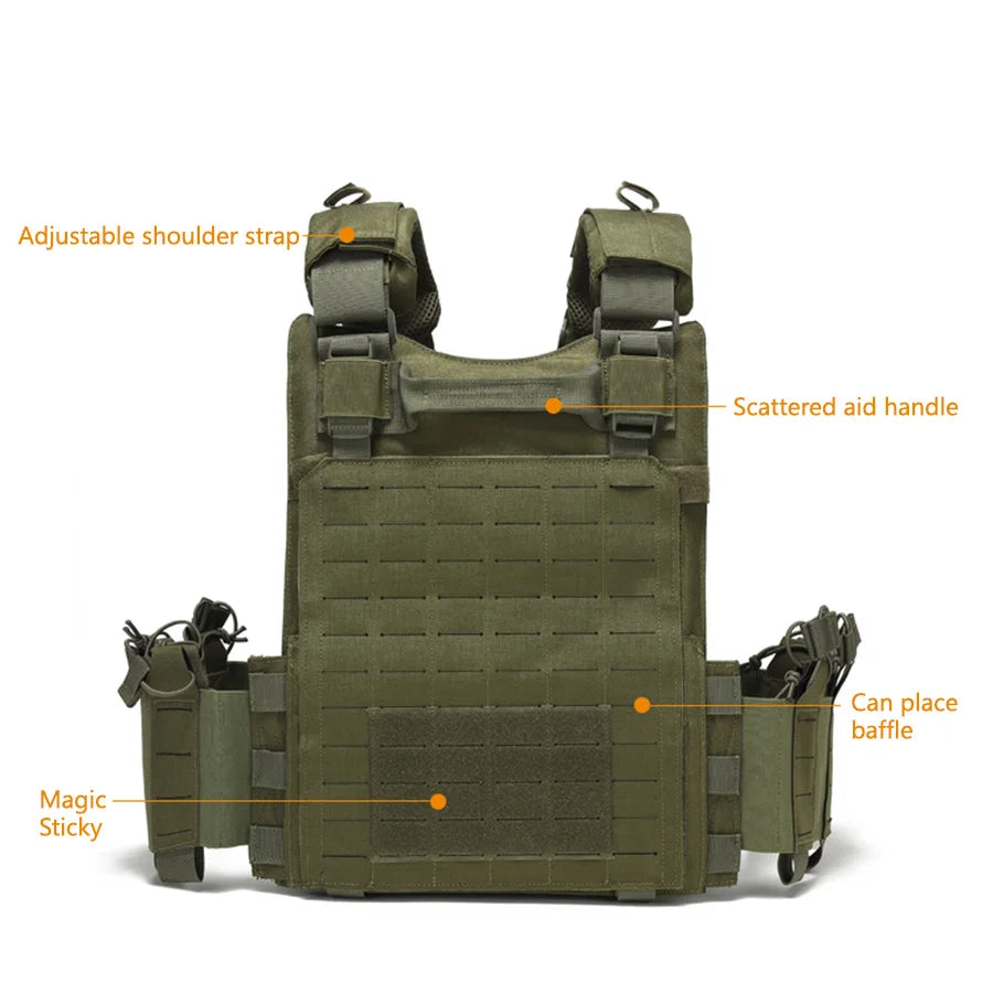 Outdoor Training Vest – Multi-Functional Waterproof MOLLE Expansion Quick-Release Wear-Resistant Tactical Vest