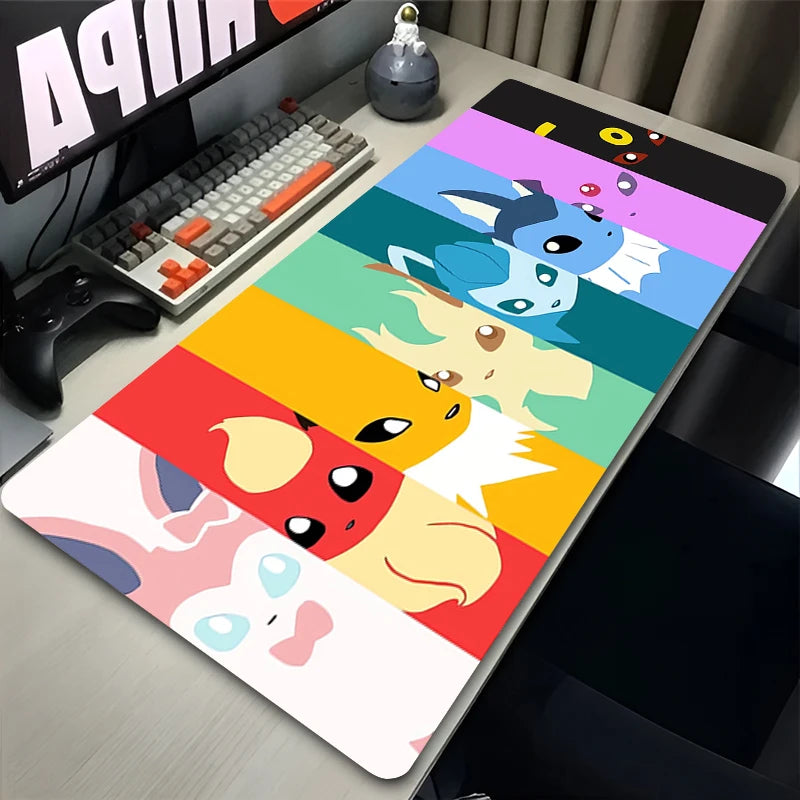 Pokémon Eevee Anime Gaming Mouse Pad - Colorful Rubber Desk Mat for PC, Laptop, Keyboard, and Gaming Setup