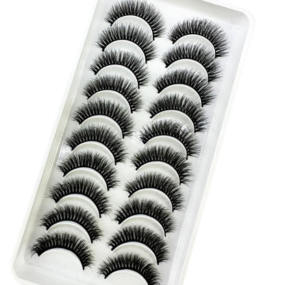 10 Pairs 3D Mink False Eyelashes – Natural Long & Short Fake Lashes Makeup Kit (38 Styles)