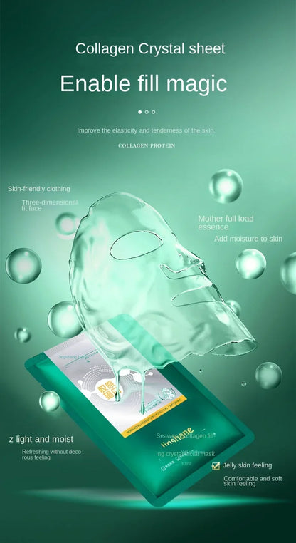 TikTok Hot Sale Seaweed Collagen Crystal Mask – Replenishing Fruit Jelly Skin Care, Transparent Masque