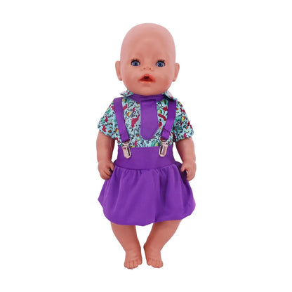 18-Inch Doll Nightdress Outfit — Purple Series Clothes for American & 43CM Baby Dolls, Our Generation Doll Gift