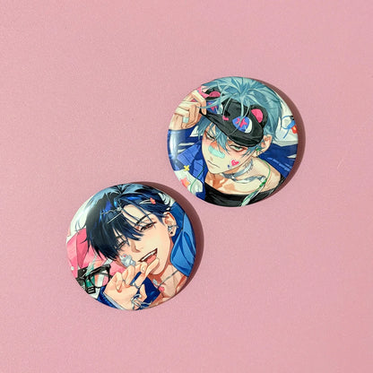 4pcs Anime Alien Stage Badge Set - Ivan and Till Cartoon Brooch Pins for Clothing, Backpacks, and Cosplay Gifts
