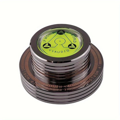 YYAUDIO Universal 50Hz LP Vinyl Record Stabilizer — Aluminum Alloy Turntable Weight Clamp with Level for Music Players