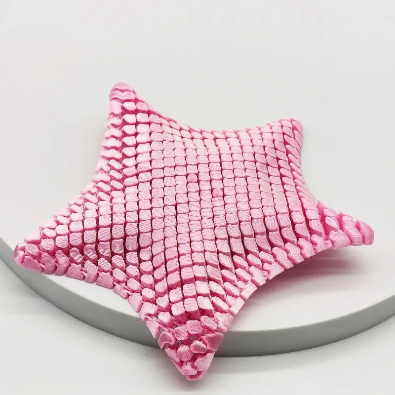 3D Printed Articulated Starfish Fidget Toy - Flexible Stress Relief Desk Decor