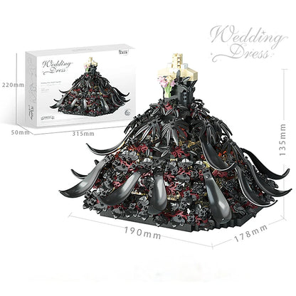 Romantic Princess Black & White Wedding Building Blocks Set – Assembled Decorative Model Toy for Girls, Valentine’s & New Year Gift
