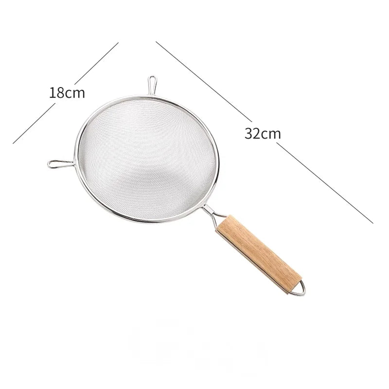 1–3pcs Stainless Steel Kitchen Flour & Juice Sieve – Handheld Mesh Strainer for Baking, Soy Milk & Oil