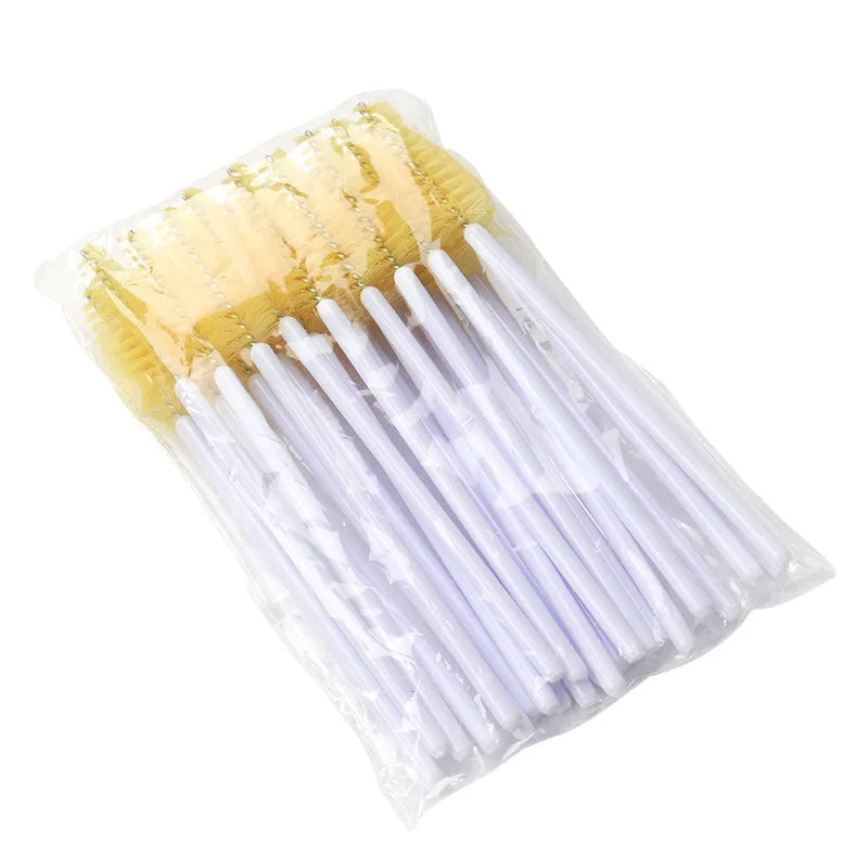 25pcs Eyelash Extension Brush Set - Mascara Wands, Micro Applicators & Spoolie Makeup Tools