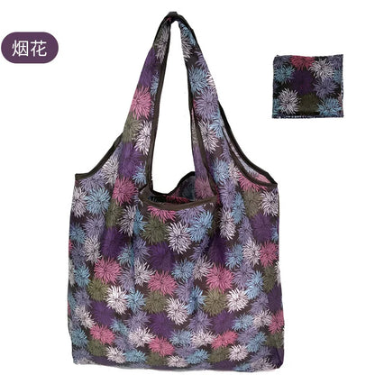Large Foldable Reusable Shopping Tote Bag – Eco-Friendly Grocery & Beach Storage Shoulder Bag, Multi-Purpose Carry Pouch