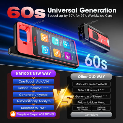 Autel MaxiIM KM100 Key Tool — OBD IMMO Key Generator with Chip/Transponder Read, Write & Clone, Lifetime Free Updates
