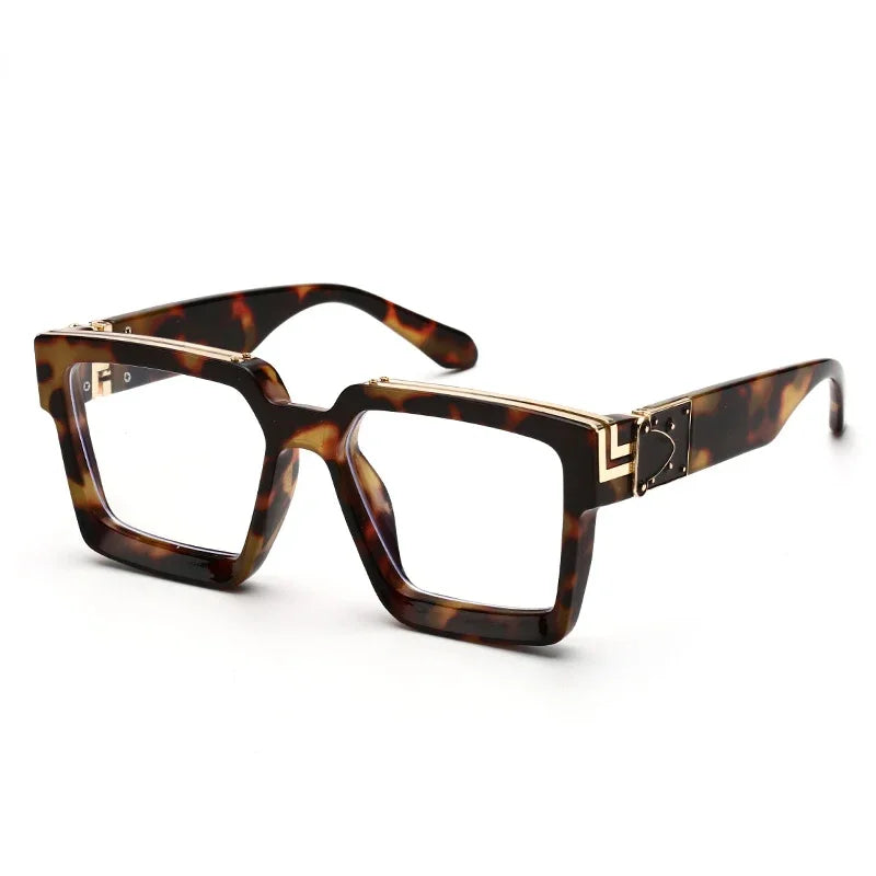 Luxury Designer Square Oversized Sunglasses — UV400 Fashion Thick Frame for Men & Women