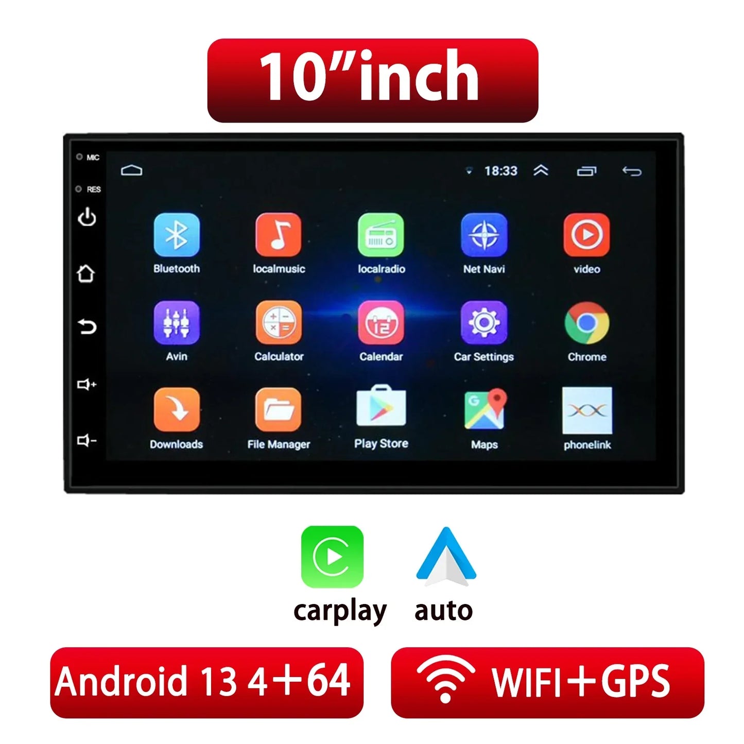 ESSGOO 2DIN Car Radio – Wireless CarPlay Android Auto GPS Navigator MP5 Player with 7"/9" Glass Touchscreen, Wi-Fi, FM & Bluetooth Car Stereo