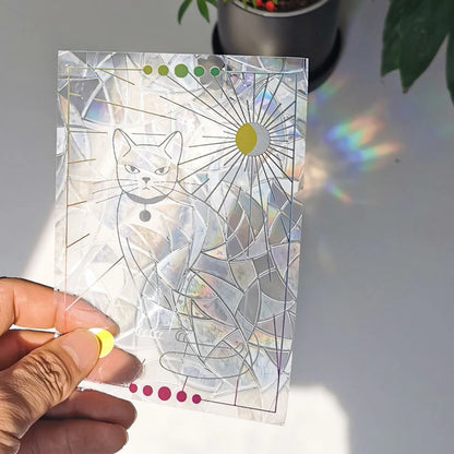 3D Rainbow Sun Catcher Window Film Sticker – Self-Adhesive PVC Light Catching Wall & Glass Decal for Home Decor & Motorcycle Styling