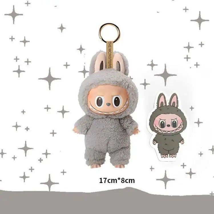 Labubu Plush Doll Costume Set — Oversized Bow & Angel Wings Design | Trendy Cartoon Outfit Accessories for Party Wear & Gift