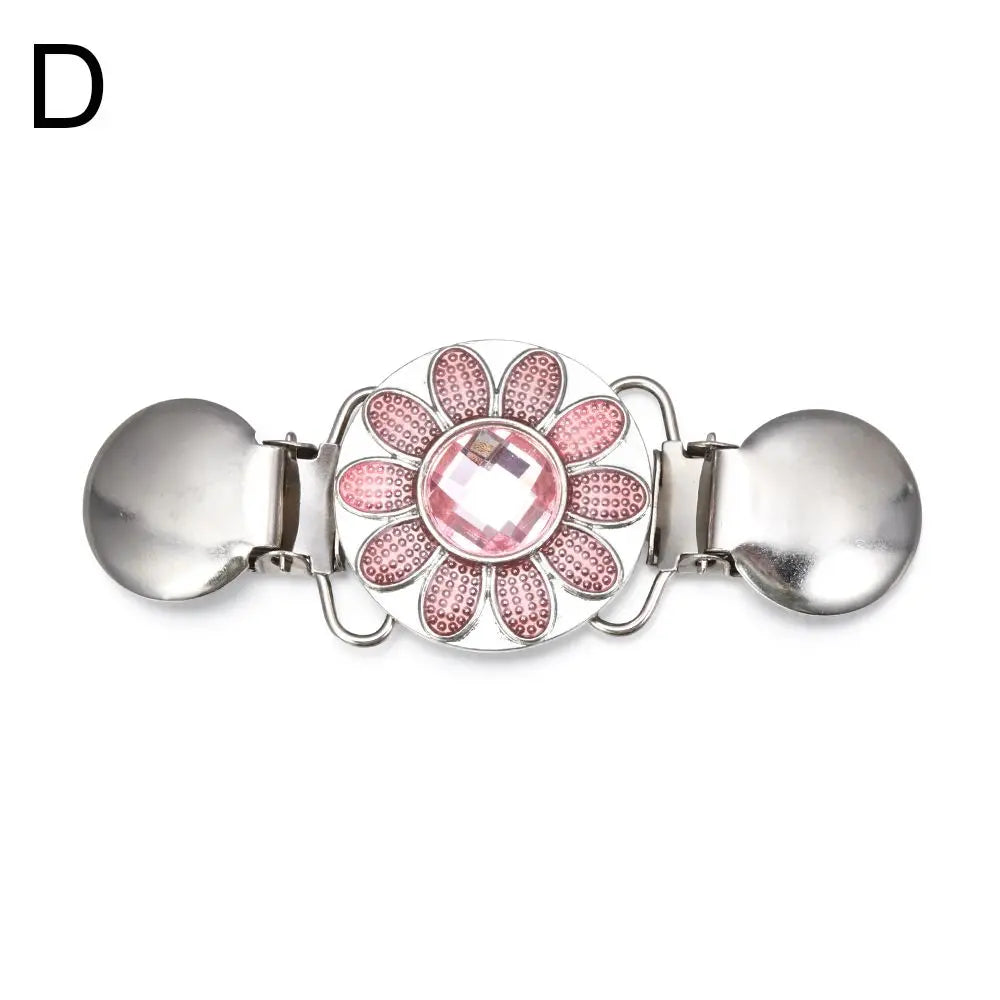 Retro Rhinestone Sweater Shawl Clasp - Antique Flower Duck Mouth Clothing Pin For Cardigans And Shirts