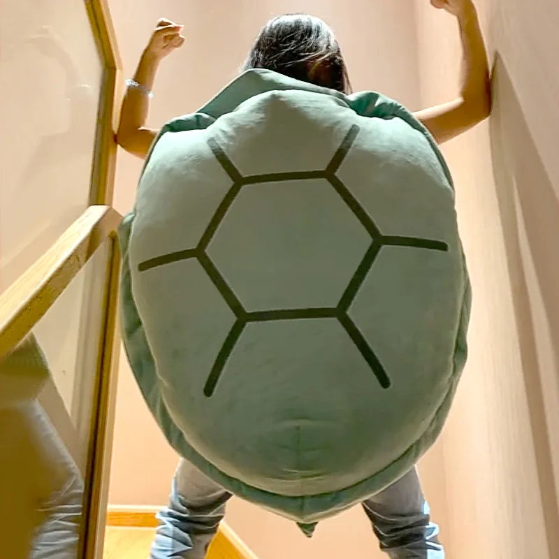 80/100CM Big Turtle Shell Plush — Wearable Stuffed Pillow Sleeping Bag, Funny Soft Cushion Gift