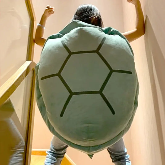 80/100CM Big Turtle Shell Plush — Wearable Stuffed Pillow Sleeping Bag, Funny Soft Cushion Gift
