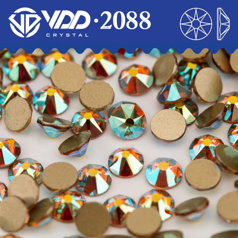 VDD AAAAA Crystal Flatback Rhinestones - SS16-SS30 16-Cut Gems for DIY Crafts & Nail Art Decoration