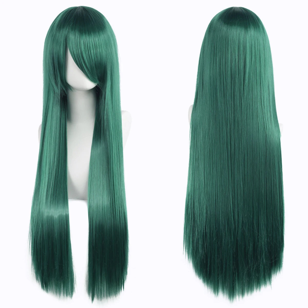 80cm Long Cosplay Wig - Synthetic Straight Hair with Bangs for Lolita Anime Costume Party Styling