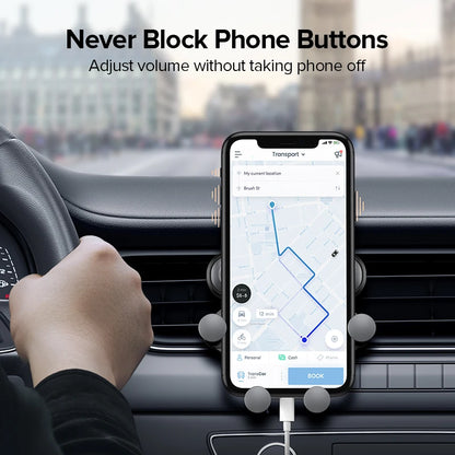 Gravity Car Phone Holder Air Vent Mount – Universal Mobile Support for iPhone 13/12 & Xiaomi GPS