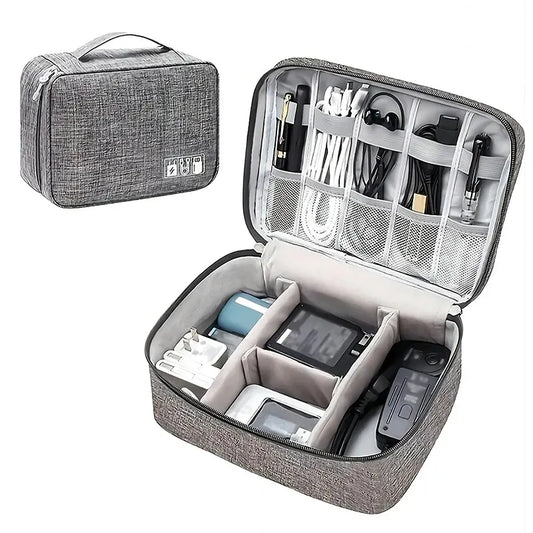 Waterproof Cable Storage Bag - Portable Digital Organizer for USB, Chargers, and Data Cables, Travel-Friendly