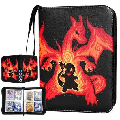 Pokemon Trading Card Binder – Custom Collection Holder with 50 Sleeves, 400 Pockets for Cards