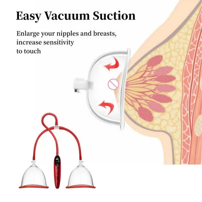 Electric Breast Massage Pump with Smart Vacuum Suction, Portable Breast Enhancement & Massage Therapy Device for Women