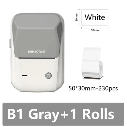 Niimbot B1 Portable Thermal Label Printer – Mini Bluetooth Pocket Sticker Maker, Self-Adhesive Tag & Price Printing Machine for Mobile Use