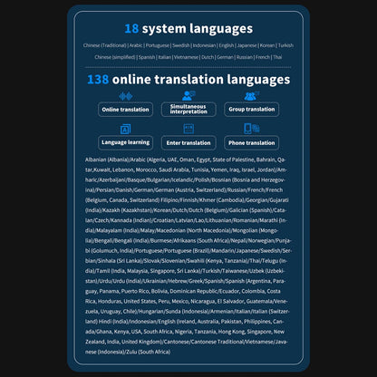 S80 Pro Portable Language Translator – 138 Languages, Voice Translation & 16 Offline Modes with ChatGPT Function