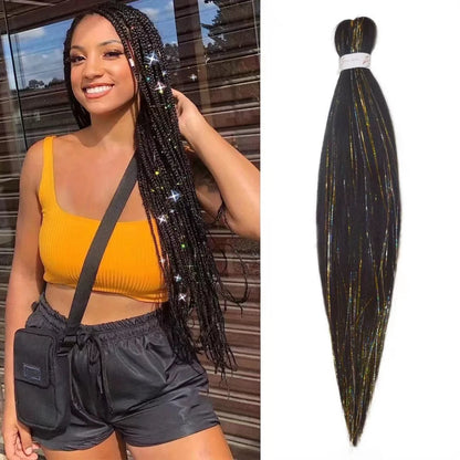 Purple, Pink & White Ombre Straight Braids – Hair Tinsel Festival Rave Extensions for Girls, Crazy Hair Day Braids