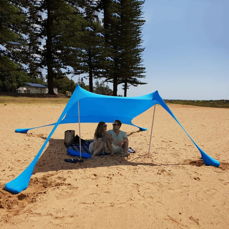 Outdoor Beach Tent Sun Shelter – Windproof UPF50+ Portable Camping Canopy for Family